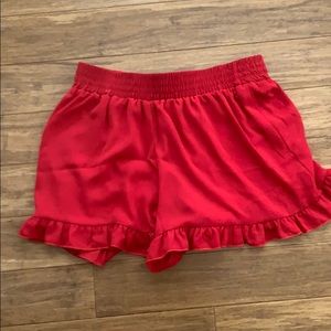 Red flowy shorts